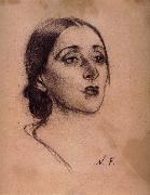 Nikolay Fechin Portrait  of woman oil painting on canvas